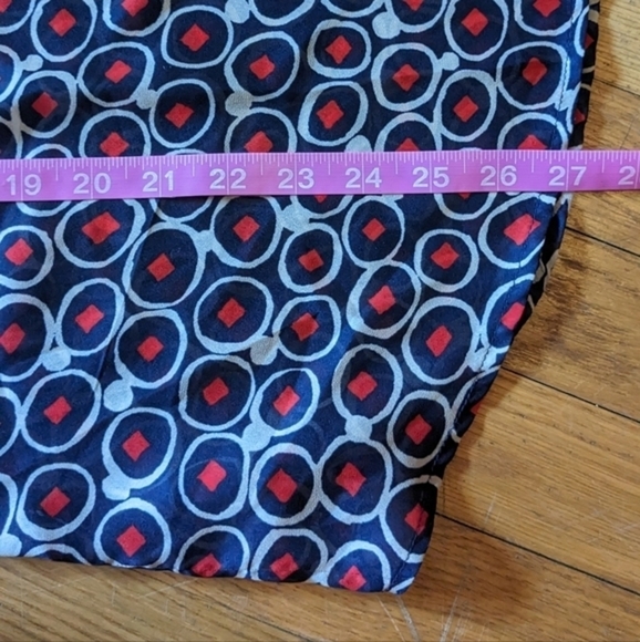 The Limited Medium Blue, Red & White Abstract‎ Sheer Tunic Blouse - Picture 12 of 12